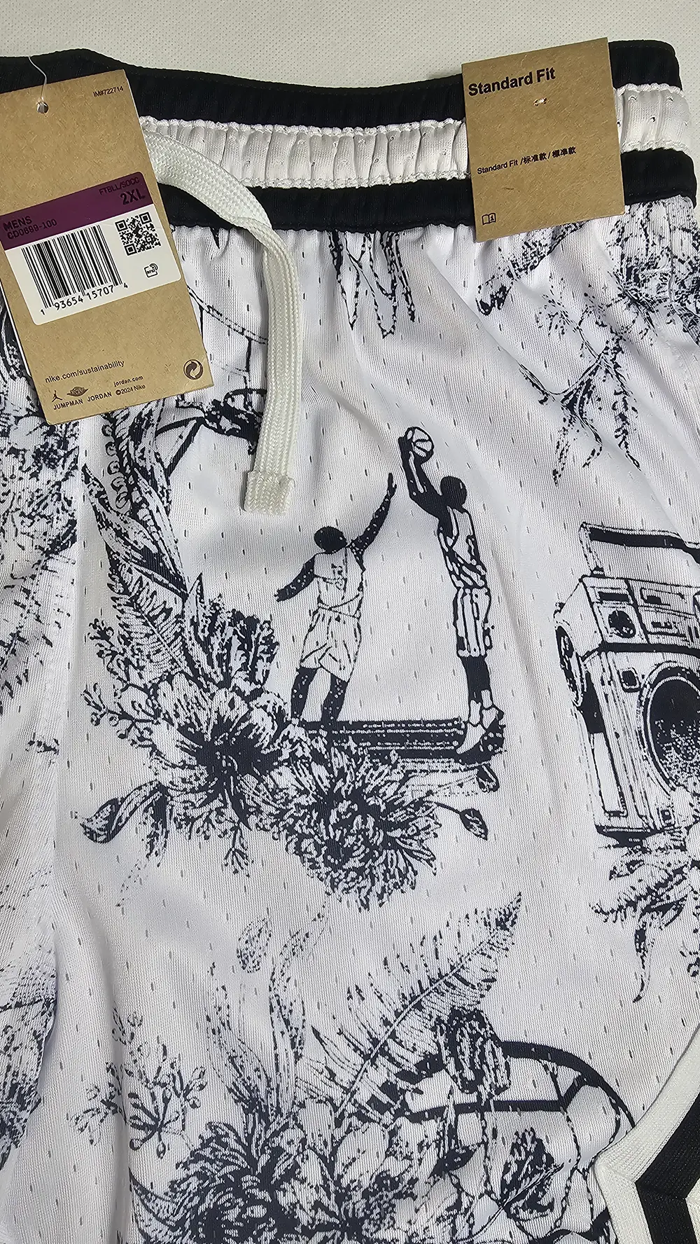 20251005_131436 copy شلوارک بسکتبال مردانه Jordan سفید - Image 3